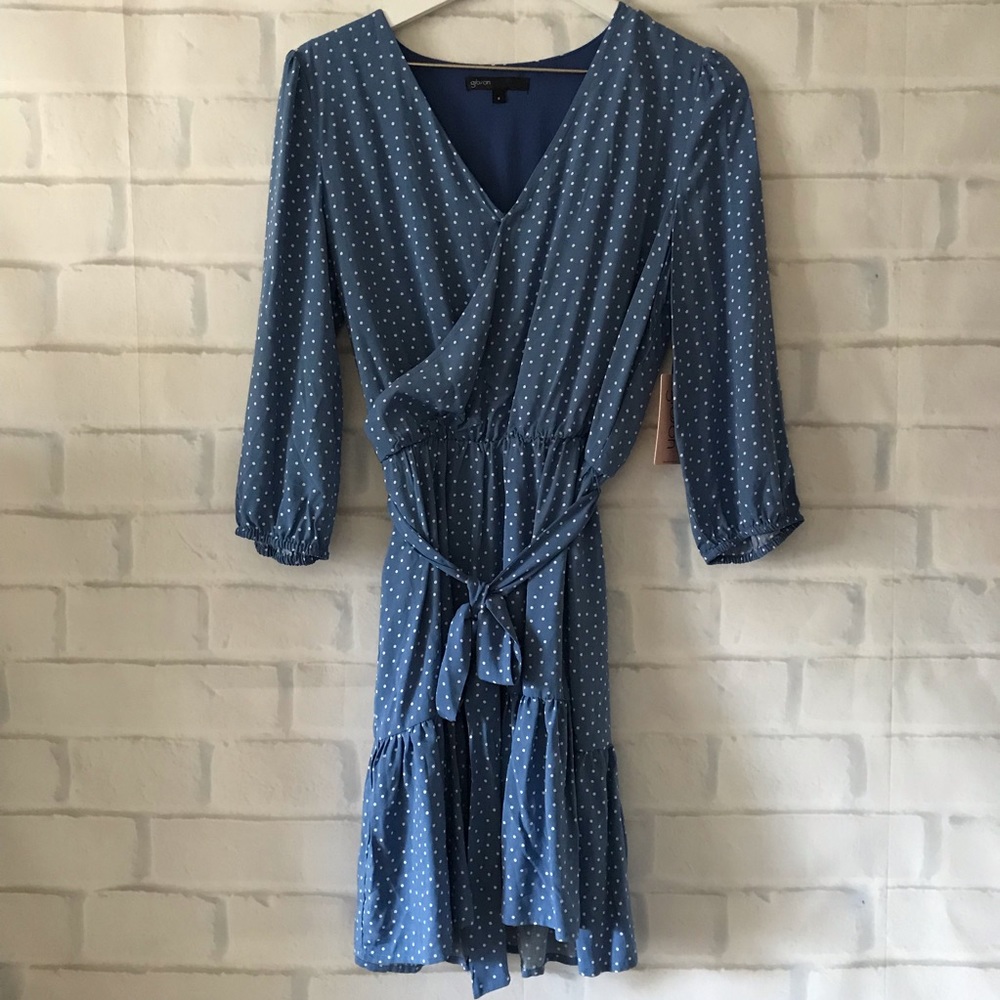 Gibson | Paloma Woven polka dot wrap dress - Picture 3 of 8